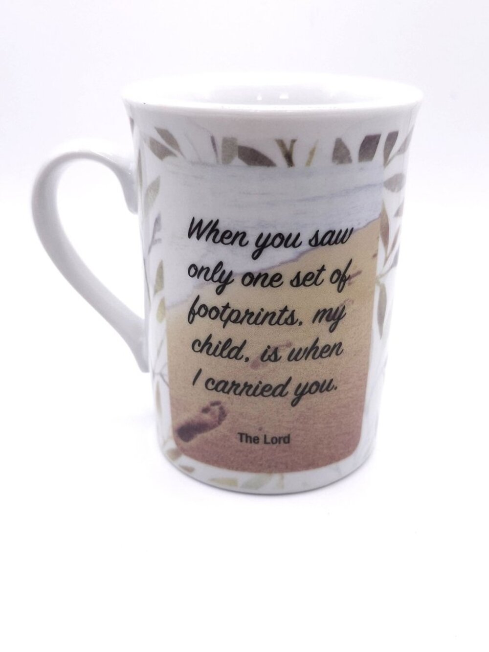 Inspirational Ceramic Mug With "Footprints" Quote By Bay Island